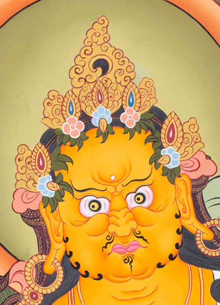 Dzambala Kubera Thangka | Religious Buddhist Art | Wall Decors