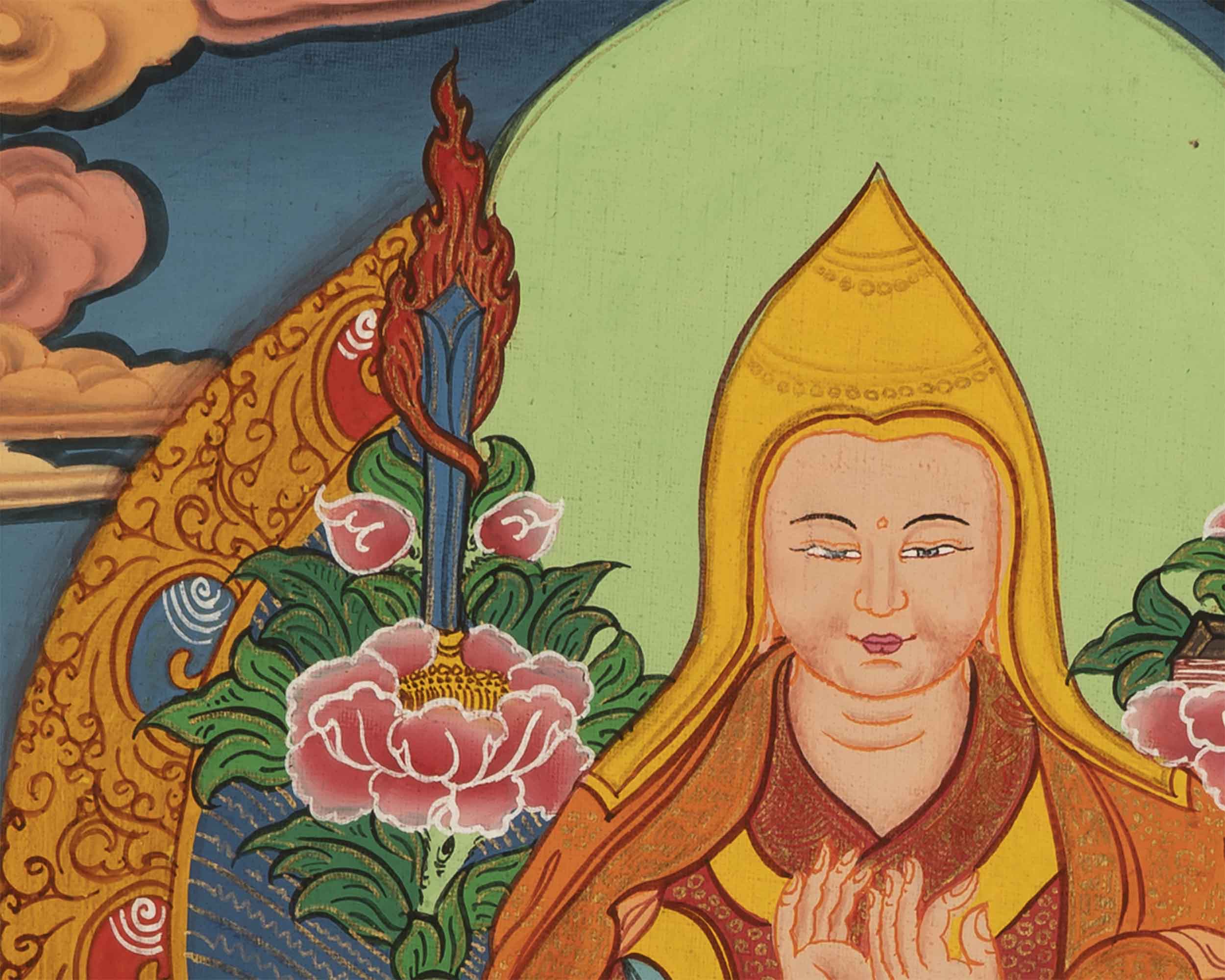 Tsongkhapa Tibetan Thangka | Art Painting for Meditation