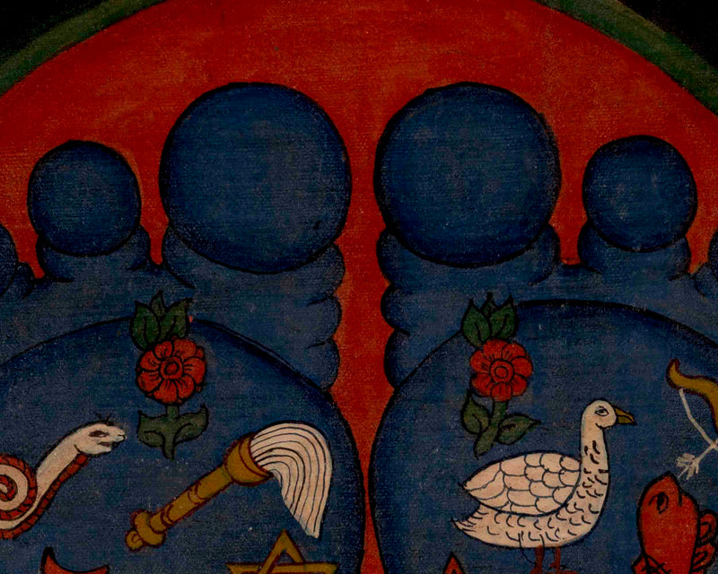 Buddha's Feet Laden Thangka | Traditional Artwork | Wall Decors