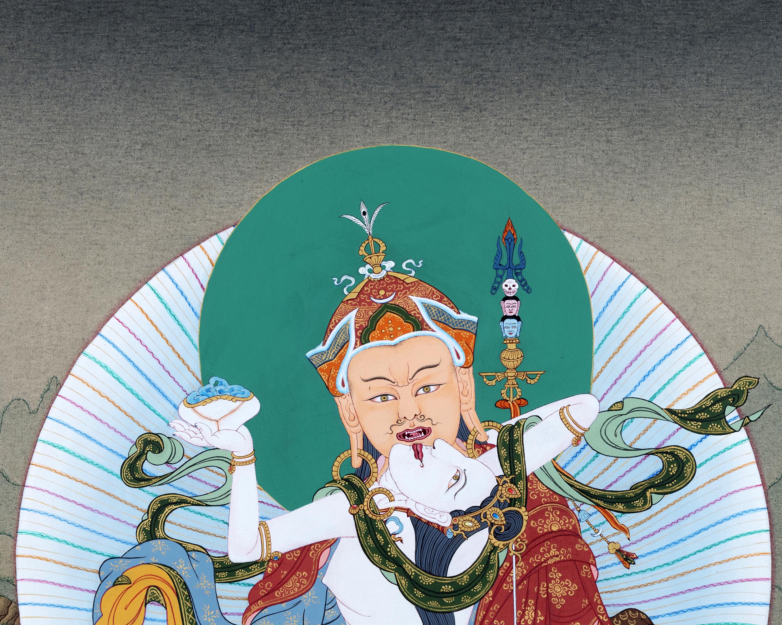 Guru Rinpoche With Consort | Padmasambhava Thangka