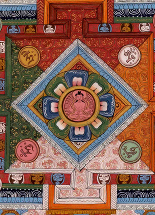 Amitayus Buddha Mandala Thangka | Wall Hanging