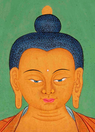 Serenity Embodied: Traditional Buddhist Art Wall Decor with Shakyamuni Buddha Thangka