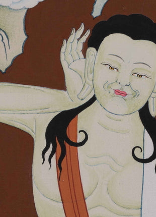 Jetsun Milarepa Hand-Painted Thangka Art | Tibetan Buddhist Master Art For Daily Practice