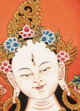 Tibetan White Tara Thangka | Tibetan Wall Decoration Painting