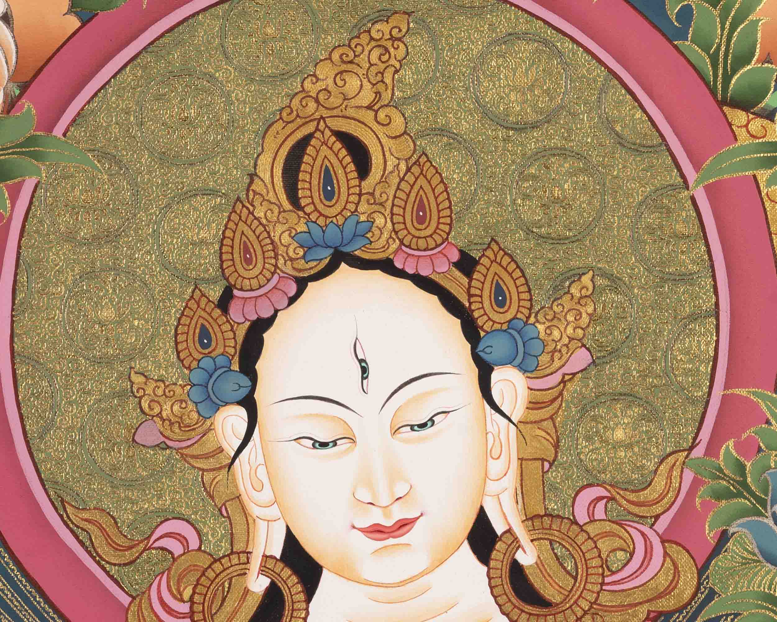 White Tara Art | Traditional Tibetan Art | Wall Decors
