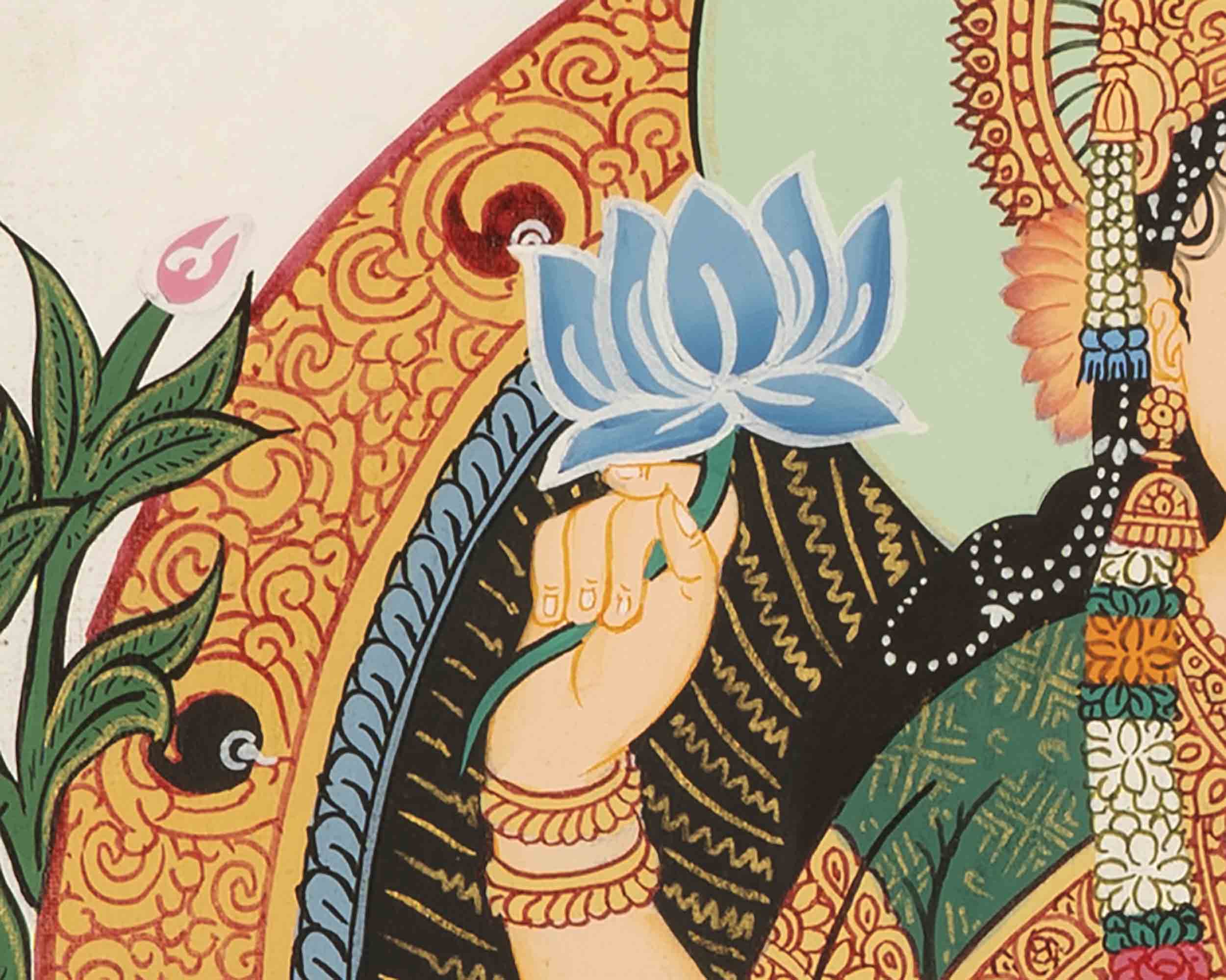 Goddess Laxmi Thangka | Hindu Wealth Deity | Wall Decoration