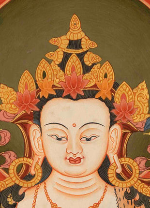 Avalokiteshvara Chenresig | Traditional Tibetan Thangka | Religious Wall Decor