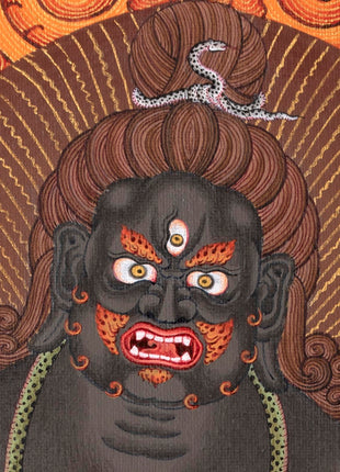 Black Dzambhala Thangka | High Quality Giclee Canvas Print | Digital Print