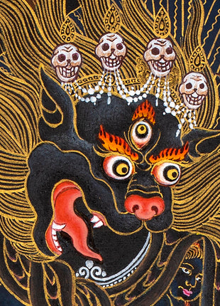 Simhamukha Thangka (Order) | Simhamukha Thangka | Black And Gold