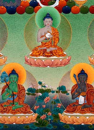 Traditionally Hand-Painted 35 Buddhas Thangka | Himalayan Tibetan Buddhist Art