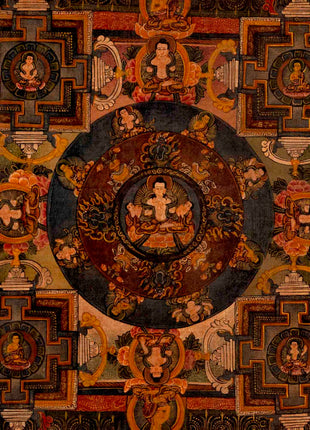Bodhisattva Mandala Thangka | Traditional Tibetan Artwork | Wall Decors