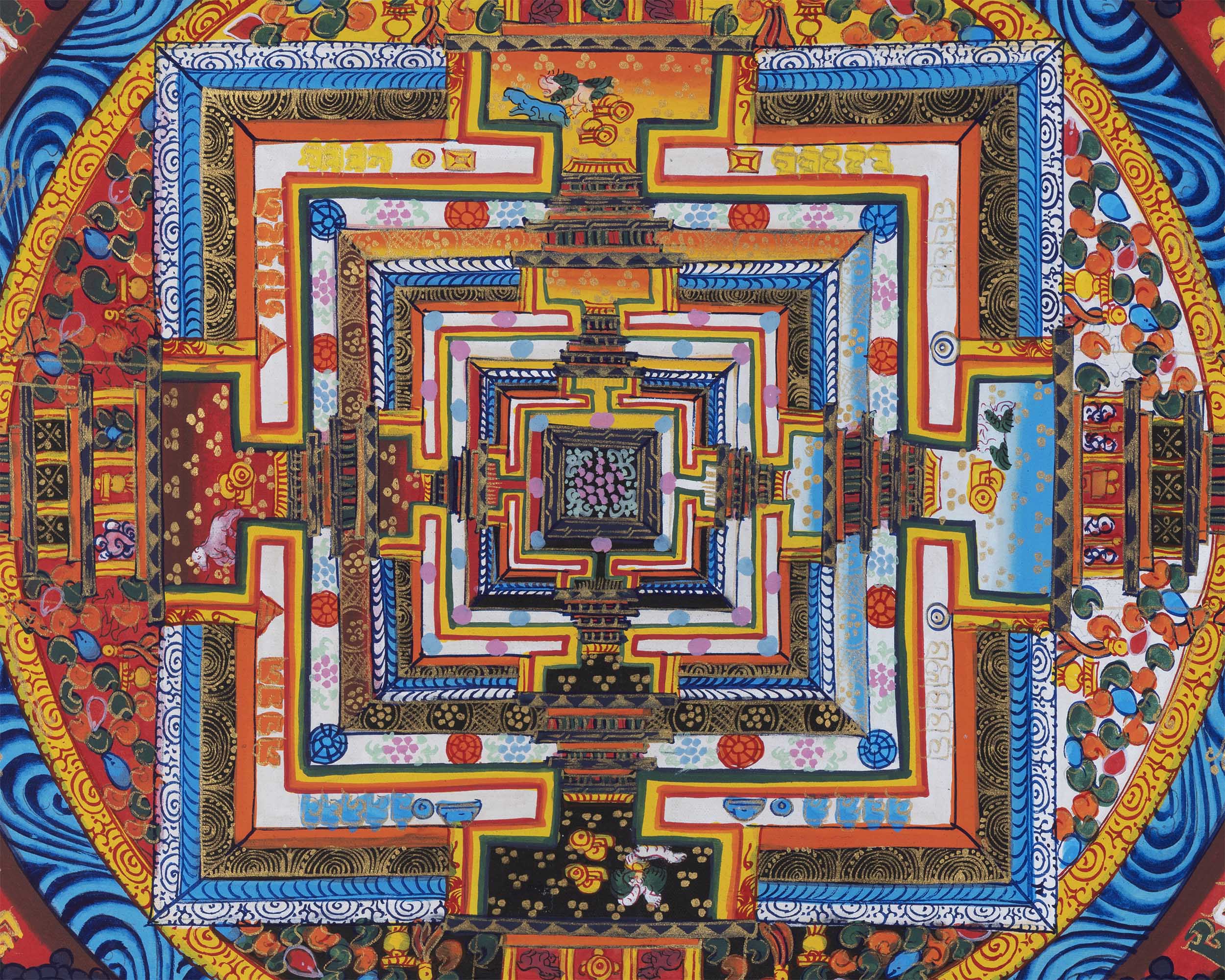 Kalachakra Mandala Thangka | Religious Buddhist Art