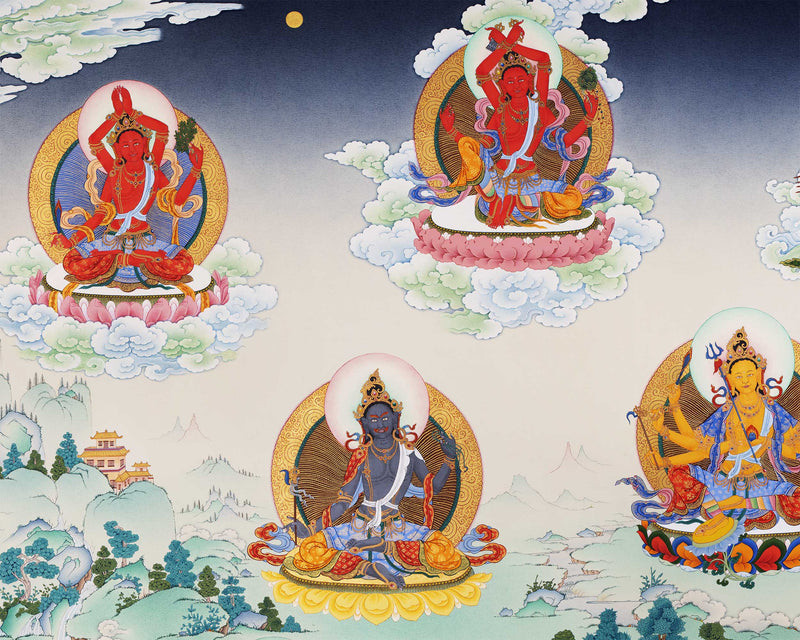 21 Tara Prayer Thangka of Mahasiddha Surya Gupta Tradition | Tibetan Hand Painted Art