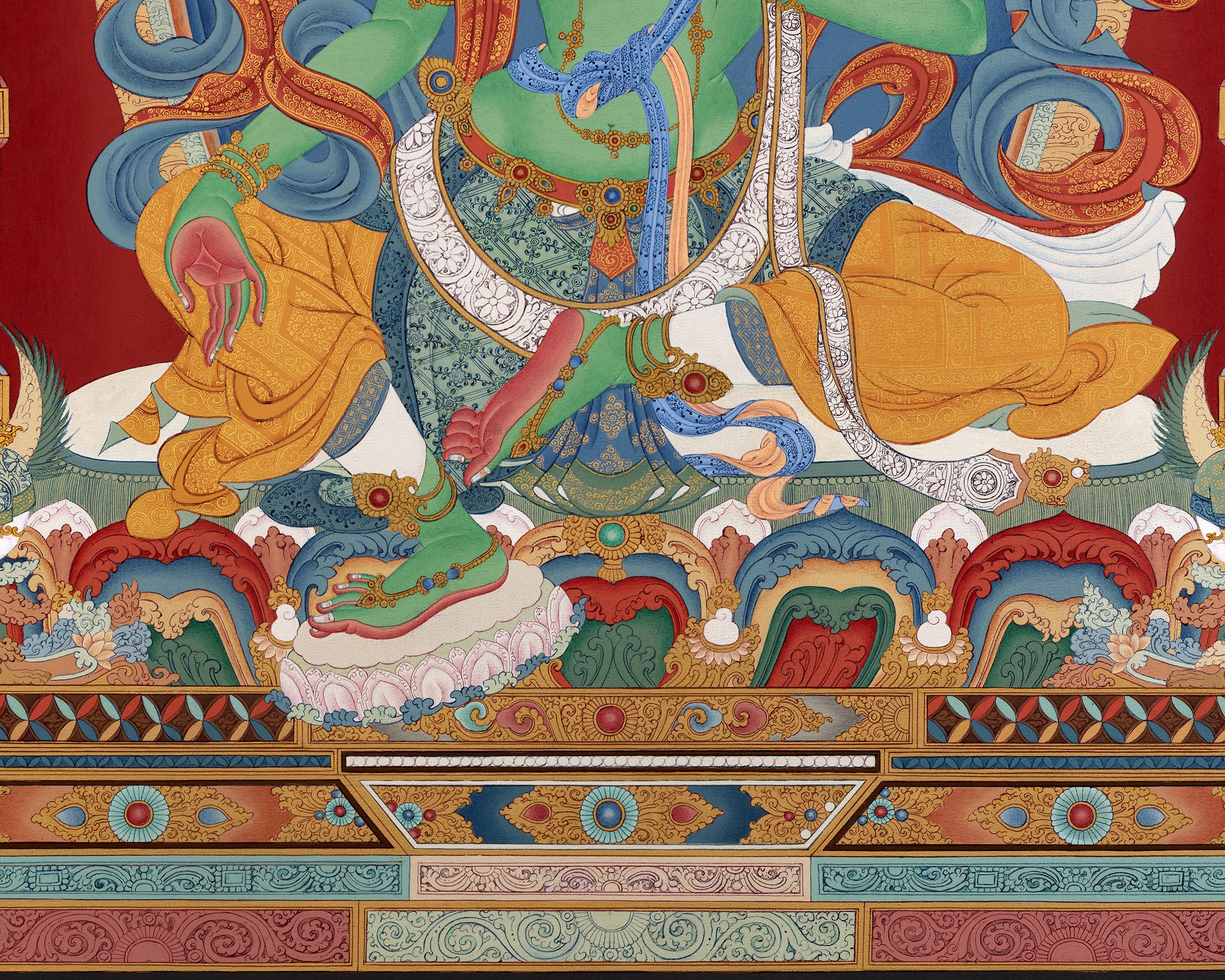 Green Tara Thangka Print | Green Tara Guru| Wall Decor