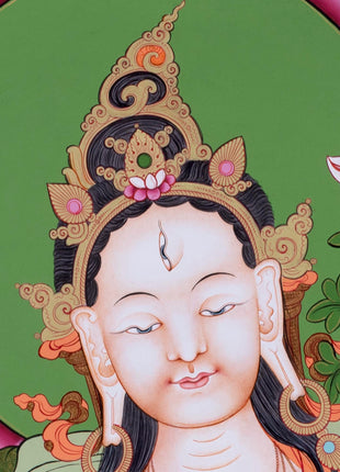 Tibetan White Tara | Hainpainted Tara Thangka