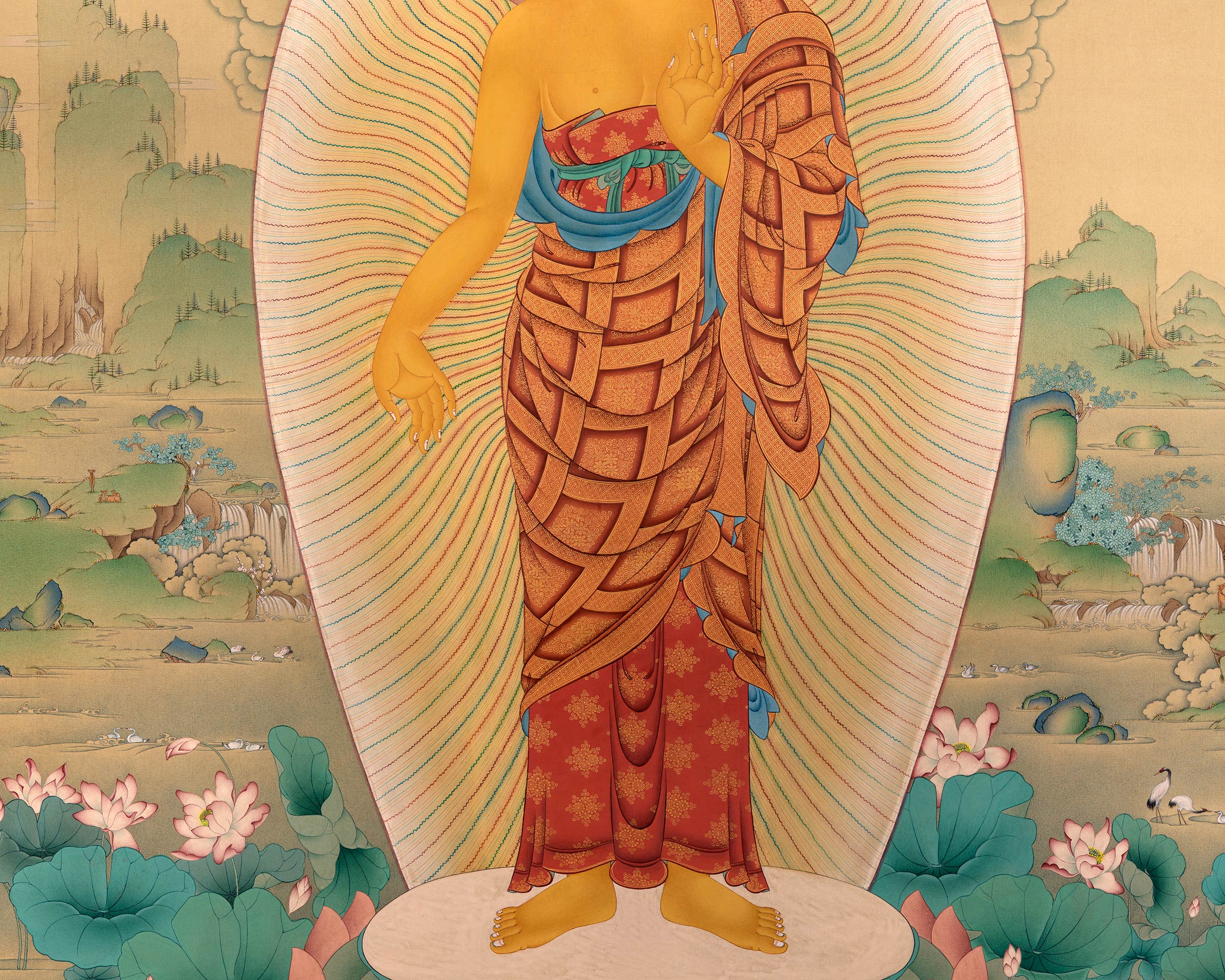 Standing Buddha Thangka | High Quality Canvas Thangka Print