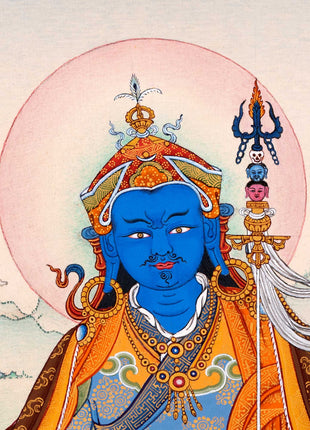 Guru Urgen Menla, Medicine Buddha Form of Guru Rinpoche Thangka