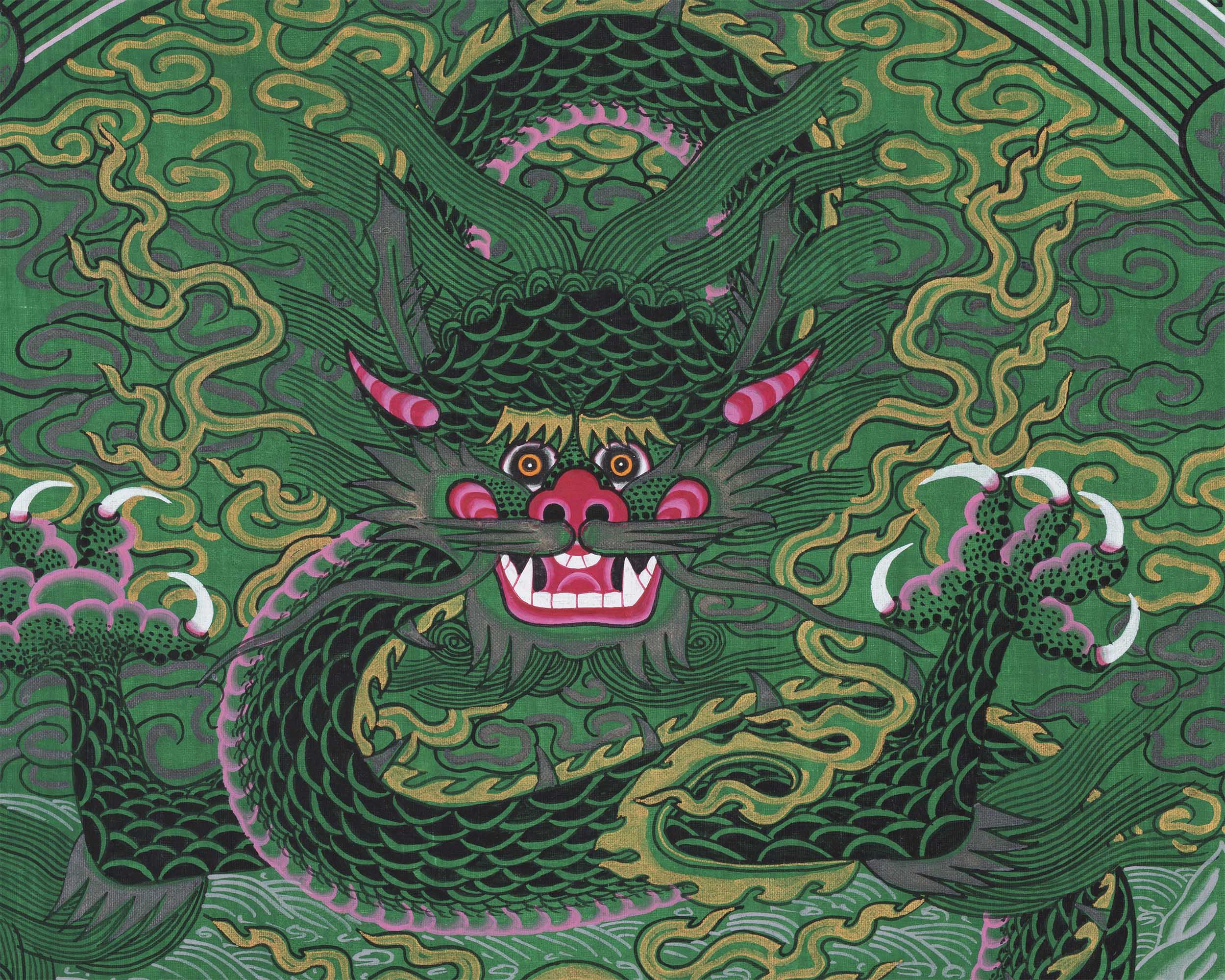 Dragon Thangka | Traditional Tibetan Painting | Wall Hanging Decoration