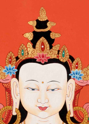 Avalokitesvara Chengrezig Thangka | Religious Buddhist Art | Wall Decors