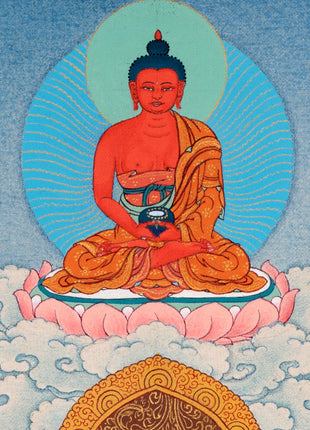 1000 Armed Chenrezig With Manjushri, Vajrapani and Amitabha | Thangka Print