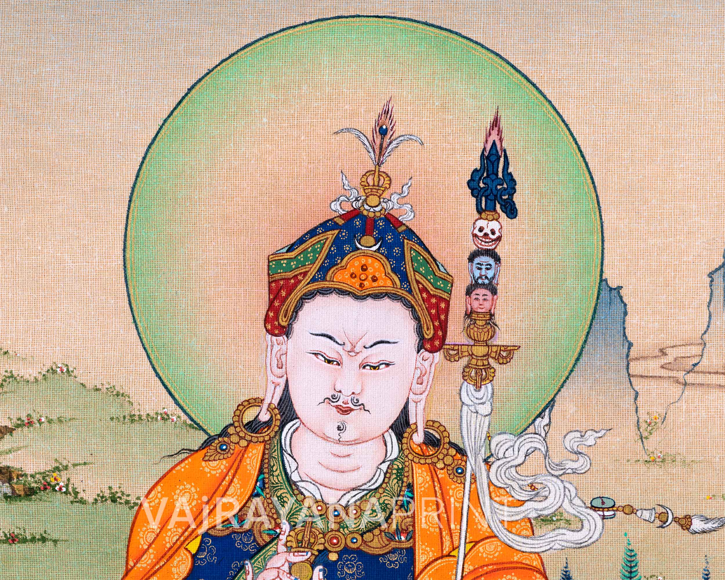 Guru Rinpoche Empowerment Thangka Print | Tibetan Poster Of Lotus Born Master As Wall Art