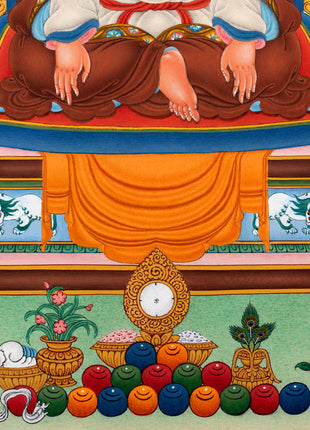 Hand-Painted Rare Marpa Thangka | Beautiful Small Painting Of Kagyu Master | Buddhist Master