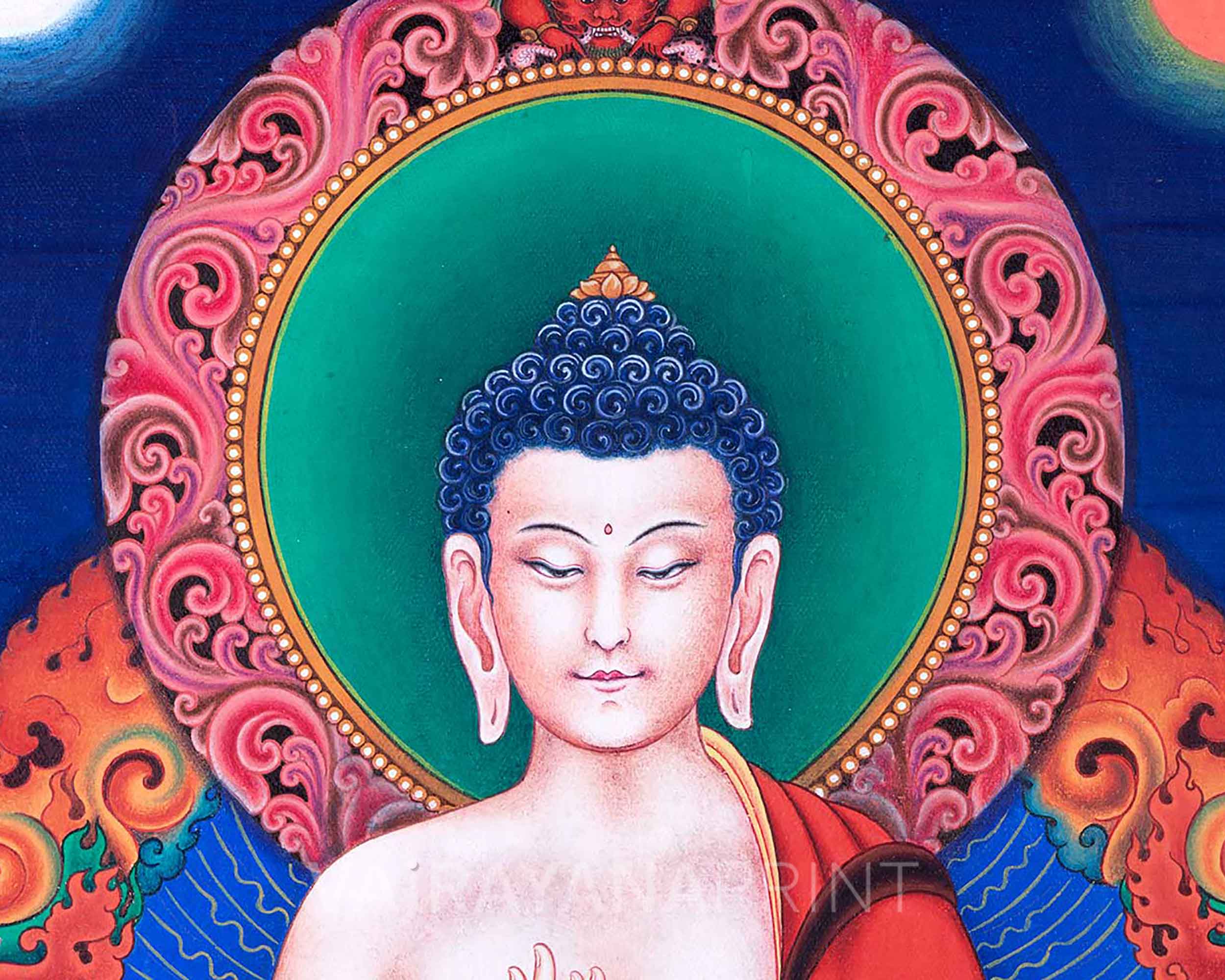 Traditional Nepali Art Print For Vairocana Buddha Mantra Practice | The Transcendent Buddha Of Vajrayana Buddhism
