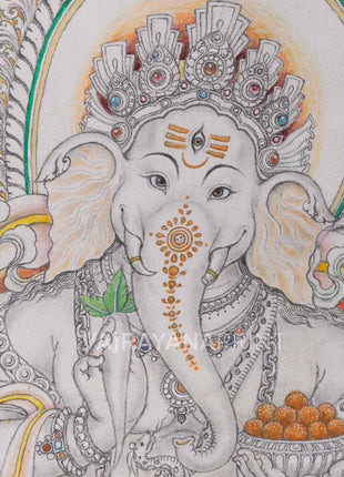 Jai Ganesh Aarti Print As Spiritual Room Decor  | Deity Of Remover Of The Obstacles