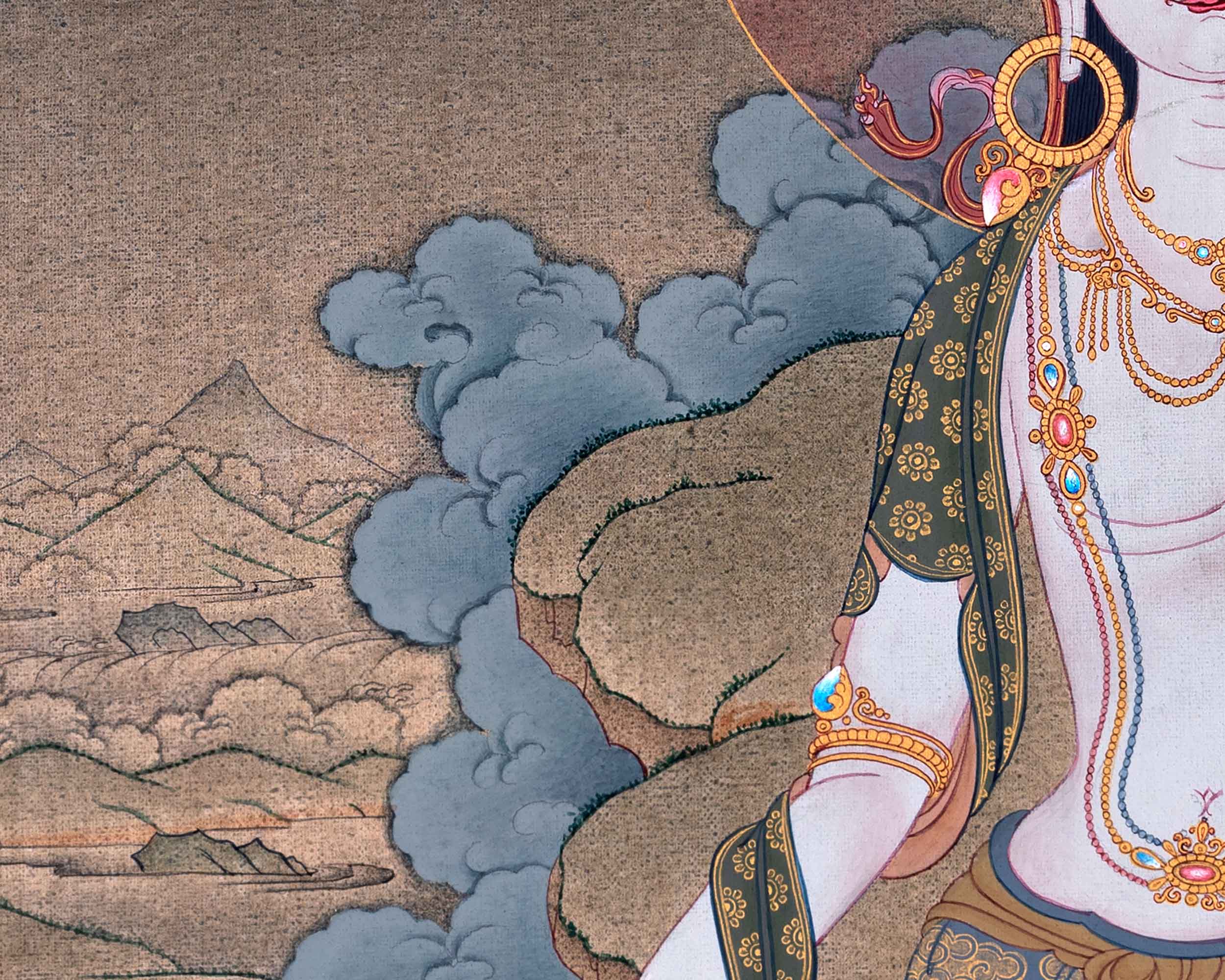 White Tara Empowerment Thangka | Female Bodhisattva Tibetan Art