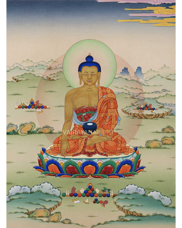 Seated Shakyamuni Buddha Thangka Print