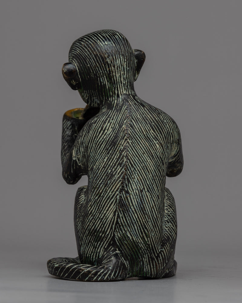 Brass Monkey Statue | Enhance Your Living Space with a Playful Monkey Statue