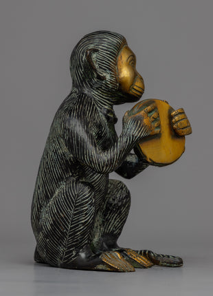 Brass Monkey Statue | Enhance Your Living Space with a Playful Monkey Statue
