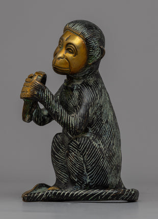 Brass Monkey Statue | Enhance Your Living Space with a Playful Monkey Statue