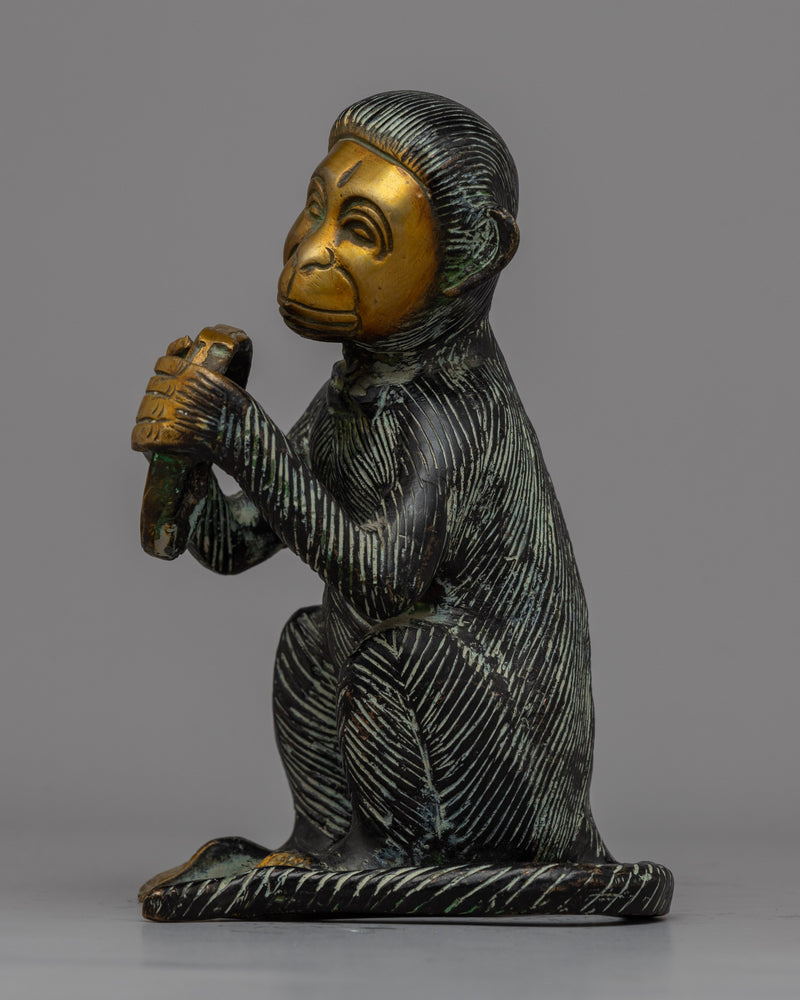 Brass Monkey Statue | Enhance Your Living Space with a Playful Monkey Statue