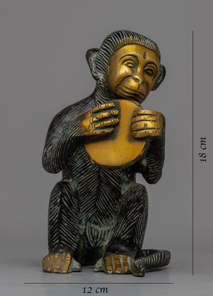 Brass Monkey Statue | Enhance Your Living Space with a Playful Monkey Statue
