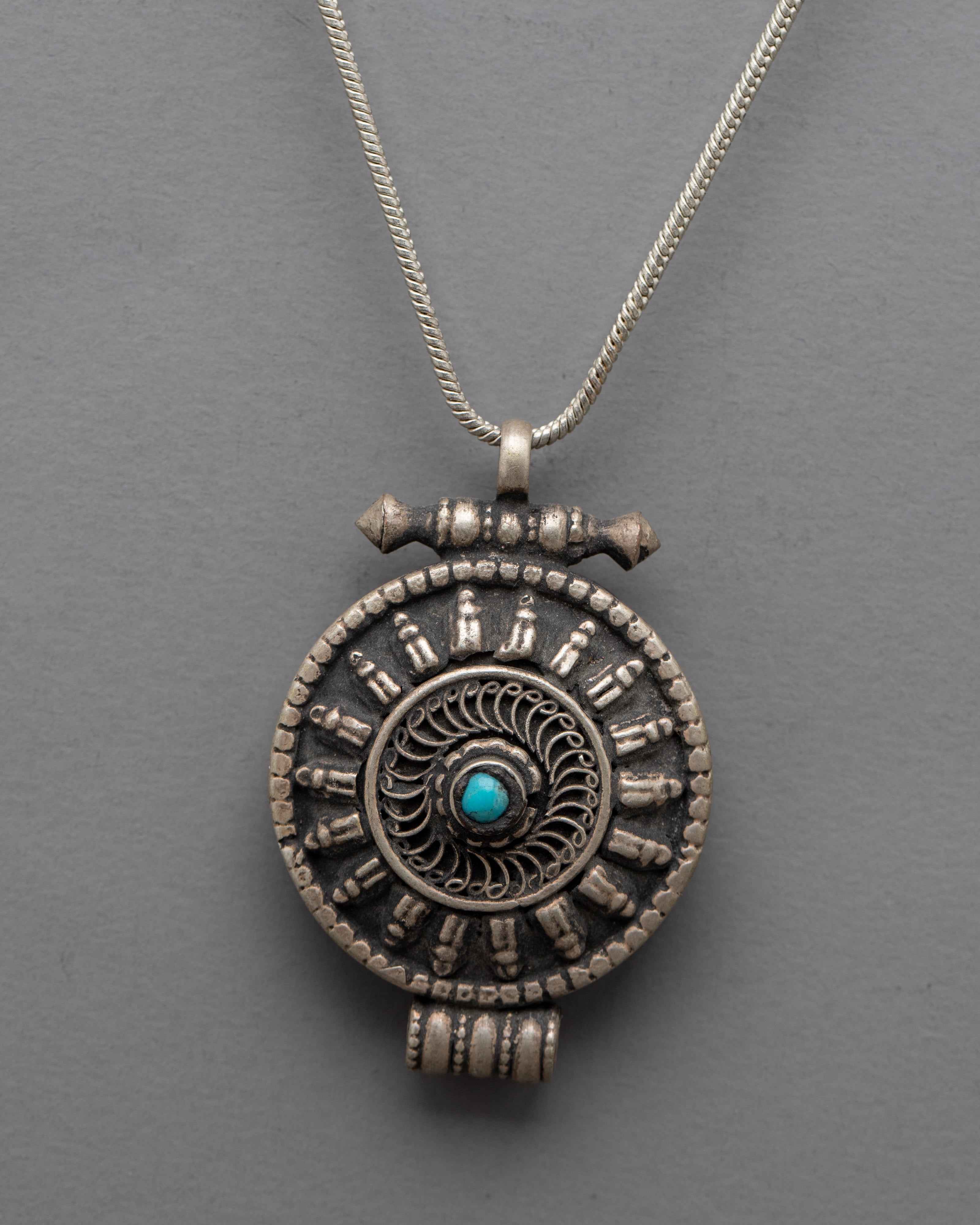 Buddhist Oval Locket | Sacred Handcrafted Spiritual Accessory