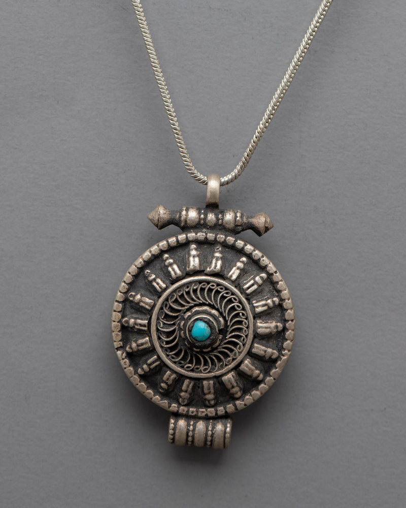 Buddhist Oval Locket | Sacred Handcrafted Spiritual Accessory