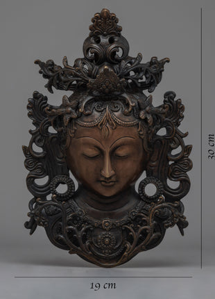 White Tara Buddha Wall Mask | Beautiful Wall Art Deco