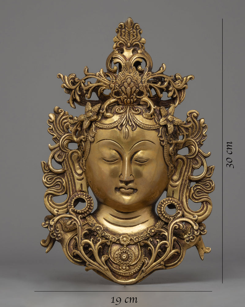White Tara Wall Hanging Buddha Mask | Exquisite Wall Hanging for Tranquility