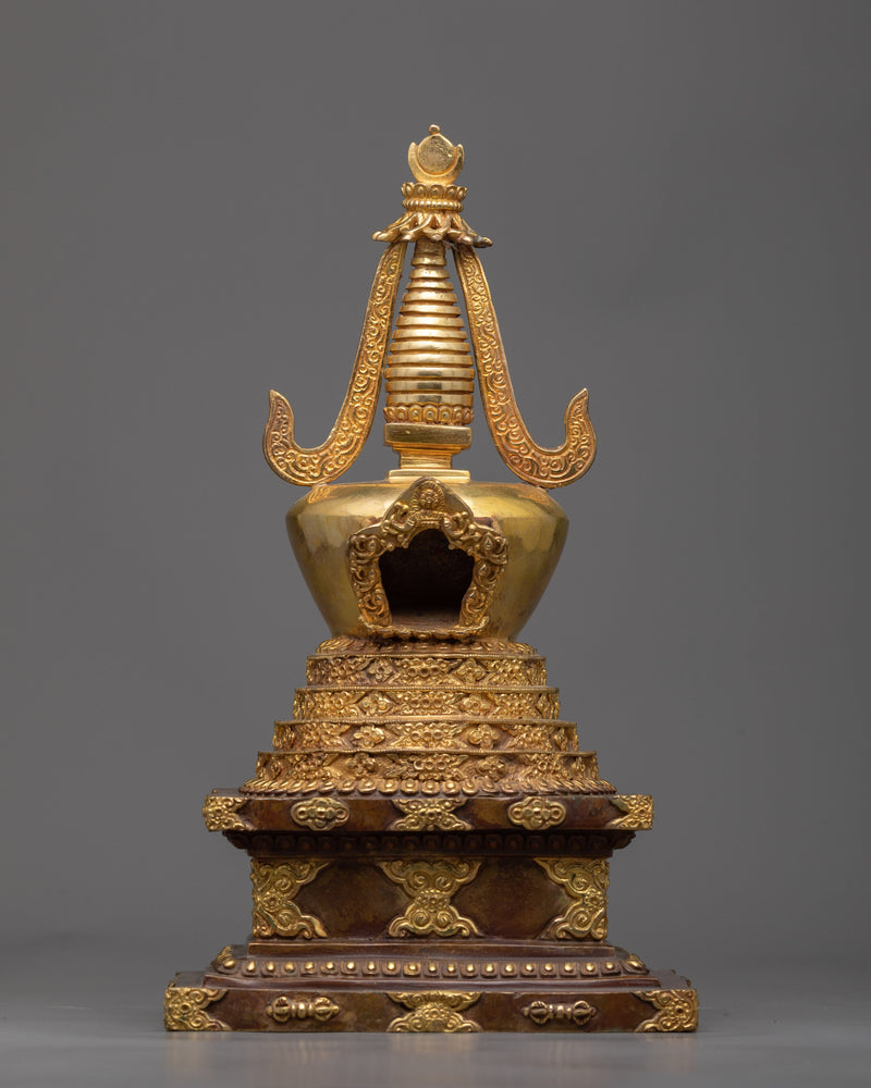 Spiritual Buddhist Stupa Set | Unique Handmade Artisan Sculptures