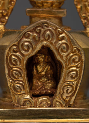 Traditional Stupa Statue | Artisan Crafted Symbol of Buddhist Wisdom
