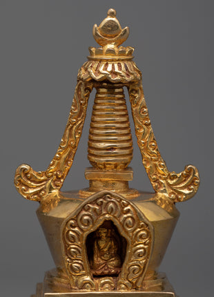 Traditional Stupa Statue | Artisan Crafted Symbol of Buddhist Wisdom