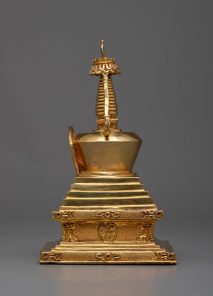 Traditional Stupa Statue | Artisan Crafted Symbol of Buddhist Wisdom