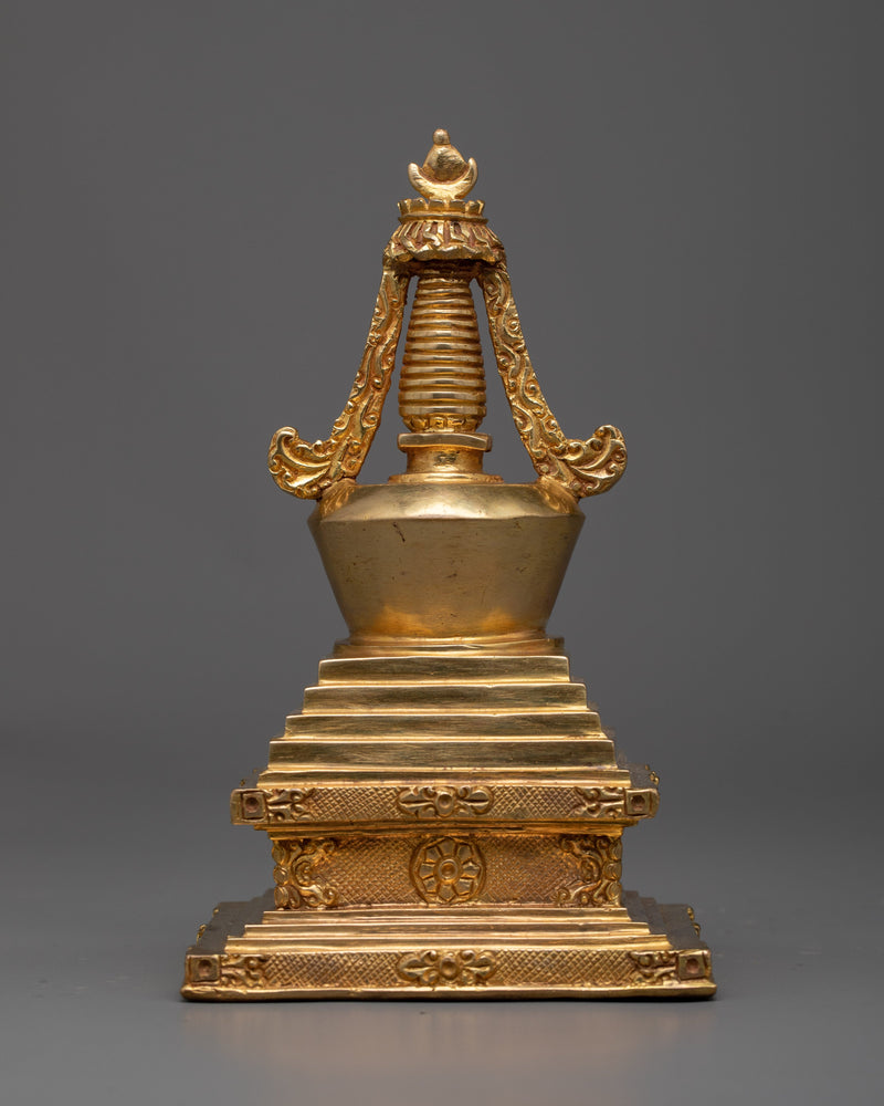 Traditional Stupa Statue | Artisan Crafted Symbol of Buddhist Wisdom