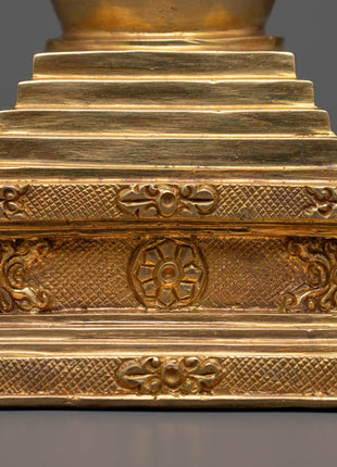 Traditional Stupa Statue | Artisan Crafted Symbol of Buddhist Wisdom