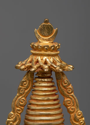 Handcrafted Buddhist Tibetan Stupa | Spiritual Enlightenment Symbol