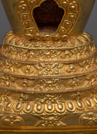 Handcrafted Buddhist Tibetan Stupa | Spiritual Enlightenment Symbol