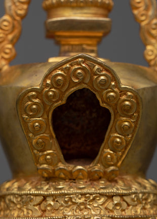 Handcrafted Buddhist Tibetan Stupa | Spiritual Enlightenment Symbol