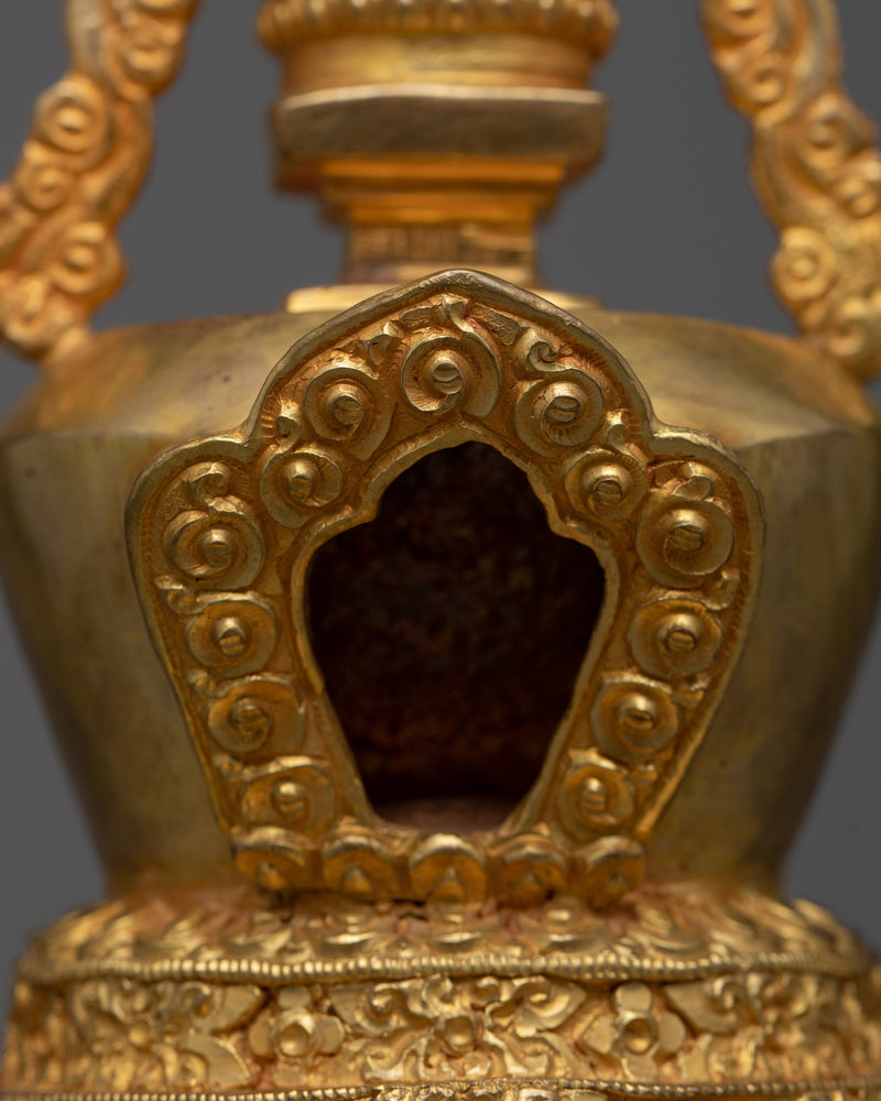 Handcrafted Buddhist Tibetan Stupa | Spiritual Enlightenment Symbol
