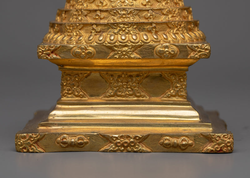 Handcrafted Buddhist Tibetan Stupa | Spiritual Enlightenment Symbol